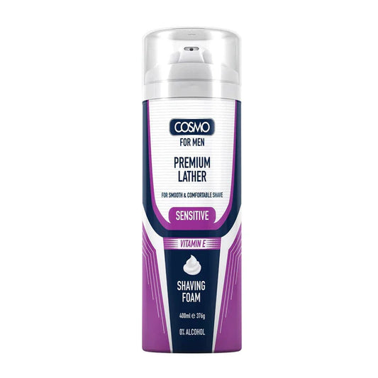Cosmo Shaving Foam Sensitive Vitamine E 400ml White Dome & Bottom